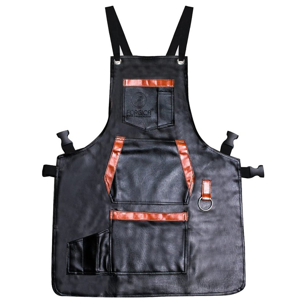 Forgica Men Women Barber Apron With Pockets Waterproof Kitchen Chef Apron